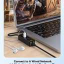 USB C to Ethernet Adapter, USB Type-C (Thunderbolt 3/ 4) to RJ45 LAN Dongle with 5Gbps USB-A 3.0/ USB-C Data Port, Plug & Play Network Converter for MacBook, iPad, iPhone 15/ 16, Laptops, Headphones, Android