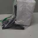 Modern Floor Lamp with 3 Color Temperatures, Square Linen Shade & Solid Iron Flat Base for Stability - Perfect for Compact Spaces Under Sofas or Behind Sectionals, Living Room, Bedroom, Office (White)