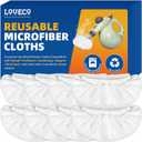 LOVECO 8 Pack Universal Microfiber Cloths for Handheld Steam Cleaner - Compatible with Bissell Steam Shot, PurSteam, Wagner Spraytech etc - Reusable Washable Steam Cleaner Accessories