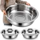 Lounsweer 2 Pack 50 Quart Stainless Steel Large Mixing Bowl 27.5" Silver 304 Stainless Steel Extra Large Capacity Stackable Mixing Bowl for Commercial Kitchens/large Families/school Cafeteria