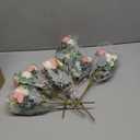 6 Pcs Artificial Peony Silk Florals Fake Mix Silk Peony Rose Faux Flower Hydrangea Bouquet Elegant Realistic Wedding Floral Centerpiece for Home Party Table Arrangement (Light Pink)