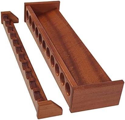 Fishing Rod Rack, Solid Wood Wall Mount Pole Holder, Made to Order, Any Size (Solid Mahogany Wood with Semi-Gloss Polyurethane Finish)