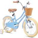 KEANO Girls Bike for 2-12 Years Old Toddlers and Kids, 12" 14" 16" 18“ Retro Style Kids Bike with Basket & Training Wheels, 20 Inch Kids' Bicycle with Kickstand, Multiple Colors