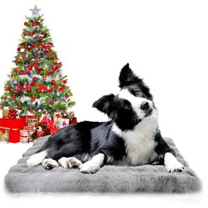 Large Dog Bed Crate Pad 30 inch,Washable Pet Crate Beds for Large Medium Small Size Dogs,Deluxe Plush Anti-Slip Dog Kennel Pad for Sleeping,Super Soft pet Bed,30"x20",Grey