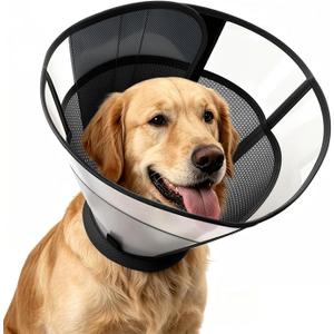 Dog Cone to Stop Licking, Soft Dog Cone Collar Alternative After Surgery
Adjustable Transparent Recovery Collar, For Large Medium Dogs, Breathable Elizabethan E-Collar, Black, L