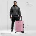 InUSA DEEP Luggage with GEL Handle | Spacious Traveling Suitcases, Travel Suitcase with Dual Spinner Wheels and Studs | 24 Inch Medium Hardside Luggage | Rose Gold