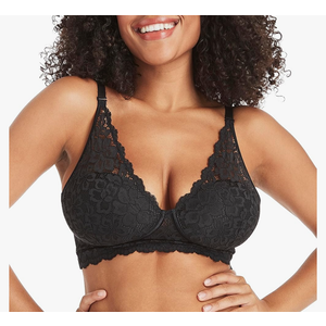 Maidenform Women's Wireless Bralette, Pure Comfort Lace Longline Bra, Convertible Bra for Women Black 36D Maidenform Women's Wireless Bralette, Pure Comfort Lace Longline Bra, Convertible Bra for Women Black 36D