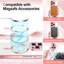 Hython for iPhone 16 Pro Case Glitter, Compatible with MagSafe Love Heart Magnetic Clear Phone Cases for Women Girls, Full Camera Protection Sparkle Shockproof Protective Cover, Shiny Pink