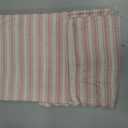 Chyhomenyc Striped Boho Kitchen Curtains 24 Inch Length - Light Filtering Faux Linen Half Window Cafe Curtains, Farmhouse Short Curtain Tiers for Bathroom RV Camper, 30Wx24L, 2 Pieces, Pink