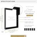 MCS Canvas Float Frames 16x20 Canvas Black Frame, Vertical & Horizontal Wall Hanging Large for Canvas Paintings (1-Pack)