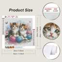JFYHAB Cat Diamond Painting Kits for Adults, Cat Round Full Drill Diamond Art Kits, 5D DIY Paint with Diamonds Crafts Cute Animal Cats Paint by Diamonds Dots for Home Wall Decoration Gifts 12×12 Inch