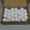 BBTO 48 Pcs Mini Christmas Balls Ornaments 1.18 Inch Small Hanging White Snowballs Snowy Bauble Ornaments Xmas Tree Decoration(1.18 Inch)