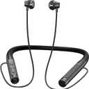 Neckband Bluetooth Headphones Wireless Earbuds with Microphone Flashlight Around the Neck Waterproof Sport Headset Noise Cancelling Ear Buds 120H Playtime for Running Cycling Cell Phone Android iOS (Black)
