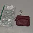 FINELAER Genuine Leather Coin Pouch Zipper Wallet Change Purse for Men Women (Maroon)