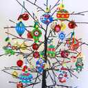 Winlyn 24 Sets 12 Designs Christmas Craft Kits Winter Crafts DIY Holiday Bauble Ornaments Tree Decorations Sets Festive Foam Stickers Arts and Crafts for Kids Party Favors Home Classroom Activities