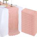 12 Pack 10FT Blush Pink Cheesecloth Table Runner 120 Inch Long Gauze Rustic Boho Cheese Cloth Table Runner Sheer Fabric for Wedding Party Birthday Bridal Baby Shower Centerpiece Home Decor