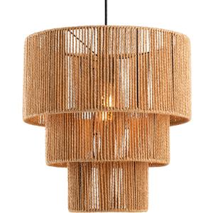 3-Tiered Large Farmhouse Chandelier Lighting, Natural Paper Rope Hanging Pendant Lights, Hand-Woven Ceiling Light Fixture Chandeliers for Kitchen Dining Room Bedroom Hallway Entryway