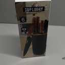 Knife Set, Wiztoynia 6-Piece Black Kitchen Knife Set for Home, Anti-Rust Non-stick Stainless Steel Sharp Chef Knife Set with Universal Knife Block for Kitchen, Ergonomical Design (Black)