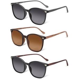 Pack of 3 Reading Sunglasses for Women & Men, UV400 Sun Readers Glasses Spring Hinge Outdoor Sunglasses +1.75