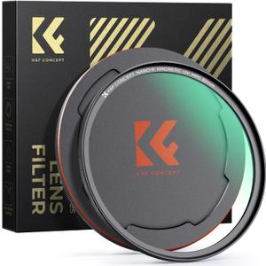 K&F CONCEPT 55mm Magnetic MC UV Lens Protection Filter + Lens Filter Cap with 28 Multi-Layer Coatings Waterproof/Scratch Resistant Ultra-Slim UV Filter for Camera Lens (Nano-X Series)
