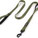 Plutus Pet Double Handle Dog Leash 6ft, Heavy Duty, Reflective Dual Handle Dog Leash for Safety Training, for Medium Large Dogs,2 Handle Leads, Ranger Green