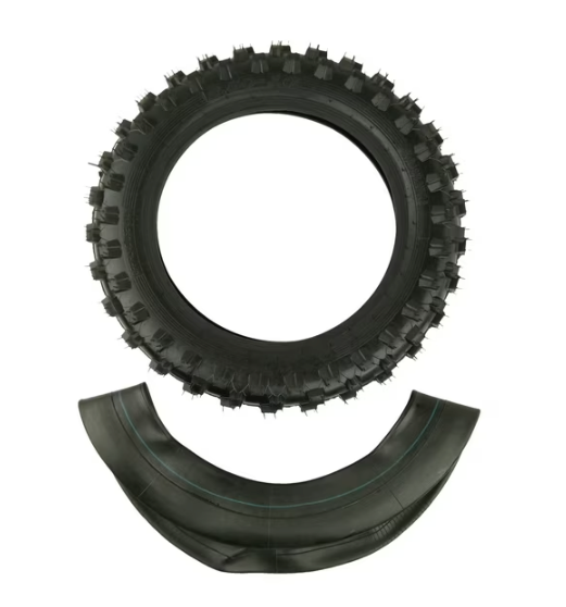 2.50-10 Off Road Tread Dirt Bike Tire & Inner Tube Front/Rear, 1x tire 1x tube