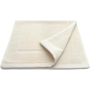 Lincoln & Palm 1-Piece Turkish Cotton Bath Mat - Soft, Plush, and Absorbent - 1000 GSM Thick Luxury Spa and Hotel Style - No Rubber Backing - Silver-Infused SILVERbac (1 Piece Bath Mat, Ivory)