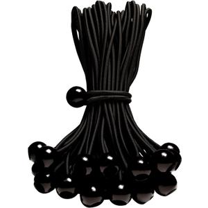 50-Piece YELIER Ball Bungee Cord (Black, 4"), UV Resistant, Antioxidant, Secure Tie Down