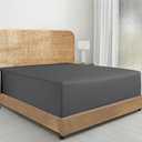 California Design Den 100% Organic Cotton Fitted Sheet Full Size Only, Percale, Deep Pocket, Lightweight, Snug-Fit, Crisp, Easy Use, 1 Pc Full Size Fitted Sheet (Grey)