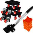 Furniture Movers with Wheels, 9 Set Furniture Lifter Tool, 360 Rotation Wheels Furniture Dolly, 680 Lbs Capacity Furniture Lifters for Heavy Furniture, Refrigerator, Sofa, Cabinet Black