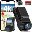 Dash Cam Front and Rear, 4K Ultra HD+1080P Dash Camera for Cars, Built-in Wi-Fi GPS, Included 32GB Card, 2.0'' IPS Screen Mini Car Camera, App, Night Vision, 170°Wide Angle, 24H Parking Mode