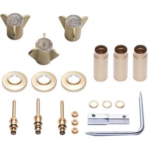 SENTO Bathtub and Shower 3 Handle Tub Trim Set for Sayco Faucets Bathtub Shower, 9B-3H, 9B-3C, 9B-5D, Easy Installation, Heavy Duty Metal, Satin Brass