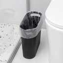 Rejomiik Small Trash Can, 3.5 Gallon Slim Garbage Can Plastic Waste Basket with Handles Container Bin for Narrow Spaces Bathroom, Bedroom, Kitchen, Office at Home, Black