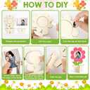8Pcs Flower Spring Wood Crafts to Paint, Wooden Flowers Picture Frame for Craft, 3D Unfinished Spring Picture Frame Craft for Painting, DIY Mothers Day Gifts Flower Cutouts for Painting Decorations