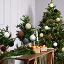 12 Pcs Christmas Velvet Balls 4 Inch Large Flocked Christmas Hanging Ornaments Mixed Color Handmade Velvet Balls Xmas Tree Ornaments Xmas Tree Bulbs for Wedding Anniversary Party