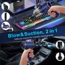 KMM Handheld Car Vacuum Cleaner, 9000Pa Vacuum Cleaner and Air Duster, 120W High Power Hand Held Vacuum with LED Light and Multi-Nozzles for Car, Home, Office, Pet, Blue