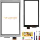 A-MIND Touch Screen Digitizer for Nintendo Switch Lite Only?Front Touch Panel Replacement Parts Repair Set + Tool Repair Kit + Screen Protector (Limited Gray)