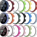 18 Pack Case for Google Pixel Watch 3 45mm with Tempered Glass Screen Protector, Shockproof Hard PC Bumper Protective Cover Compatible with Pixel Watch 3 45mm