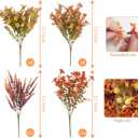64PCS Fall Artificial Flowers Outdoor UV Resistant Faux Plastic Autumn Plants No Fade Fall Orange Mums for Home Outside Garden Window Box Wedding Party Fall Decor