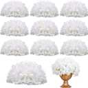 Tigeen 10 Pcs Hydrangea Artificial Flowers, Fake Hydrangeas Silk White Faux Flowers Bulk for Outdoors Arrangement Wedding Centerpieces Mother's Day Anniversary Party Home Garden Decor