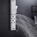 304 Stainless Steel Shower Panels System with 6 Body Jets, Shower Tower with Adjustable 9 inch Rainfall Shower Head, Handheld Shower Wand, Brushed Nickel