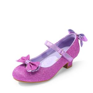 DREAM PAIRS Girls Dress Shoes Toddler Little Girls Heels Mary Jane Princess Shoes with Interchangeable Bow for Flower Girl Wedding Party,Size 9 Toddler,Purple,SDFL2322K