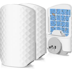 Flying Insect Trap for Indoors, Bug Killer Light Trap for Fruit Flies, Gnats, Moths, and Houseflies, 2 Devices + 8 Refills, Best Fly Traps for Home, Kitchen, Bedroom, Plant Area, Garages