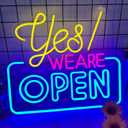 Open Neon Sign for Wall Decor, Yes We Are Open Led Signs, Dimmable USB Powered Neon Light Sign for Business, Coffee Shop, Bar Pub, Bakery, Hotel, Store