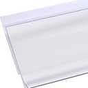 Shelf Label Strips, Pro Painter 100 Pack Snap-in 1.25H Angled Shelf Strip Price Tag Holder Fits Standard Gondola Shelf Channel, Clear Plastic Front/White Back Sign Holder for 48 Long Shelf, 47-11/16 Inches