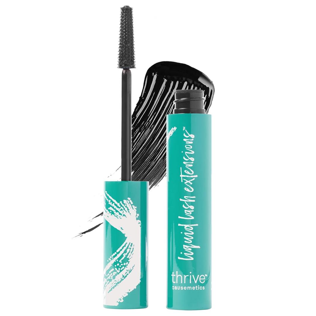 Thrive Causemetics Liquid Lash Extensions Mascara, Tubing Thrive Mascara Lengthening, Volumizing & Curling, Smudge Proof, Washable, No Clumping or Flaking, Vegan & Cruelty Free, Brynn (Rich Black) (0.38 Ounce (Pack of 1))