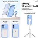 Vooii Magnetic for iPhone 17 Case, Compatible with Magsafe (Premium Liquid Silicone) (Integrated Camera Control Button) Full Body Protective Anti-Scratch Microfiber Lining 6.3", Light Blue