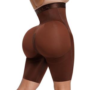 SHAPELLX Body Suit Tummy Control Shapewear High Waisted Body Shaper Shorts Shapewear for Women Tummy Control Slip Shorts Butt Lifting Shapewear Higher Power (Brown, X-Large)