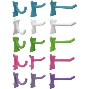 PegPro J, 1" & 2" Kit for Standard Wood Fiber pegboard  Durable Plastic Pegboard Hooks - for Garage, Kitchen, Craft Room, and More (J, 1" & 2" Hook - 72 Pack, Confetti Mix)