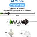 W11130362 WTW5000DW2 WTW5000DW3 WTW5000DW1 MVWC565FW2 MVWX655DW1 Suspension Rod Kit for Whirlpool Maytag Kenmore Bravos Top Load Washer 4PCS, Replaces W10594080 W10735786 W10748956